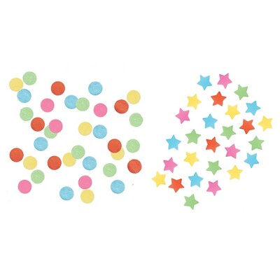 Rainbow Paper Confetti Mix Circle 16mm & Star 15mm Party Table Decoration