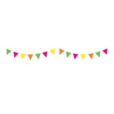 Mini Neon Flags Bunting Banner Decoration 3m