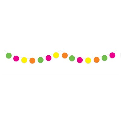 Mini Neon Circles Bunting Banner Decoration 3m