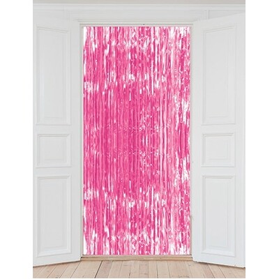 Neon Pink Tinsel Curtain Backdrop Decoration 1m x 2m