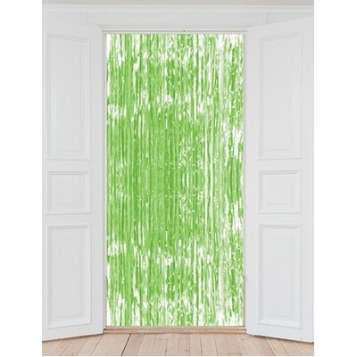 Neon Green Tinsel Curtain Backdrop Decoration 1m x 2m