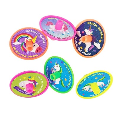 Unicorn Spinning Tops Party Favours Pk 6