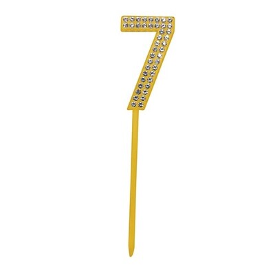 Gold Diamante Number 7 Seven Cake Topper