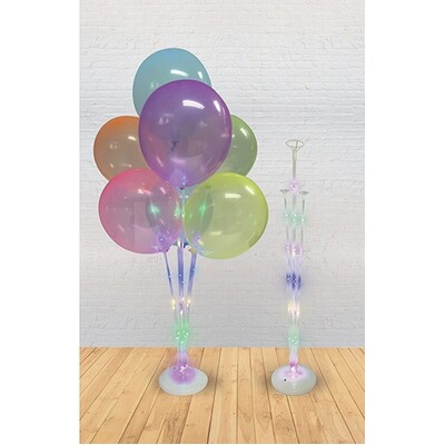 Multi Colour LED Light Up 7 Balloon Tree Stand 74cm