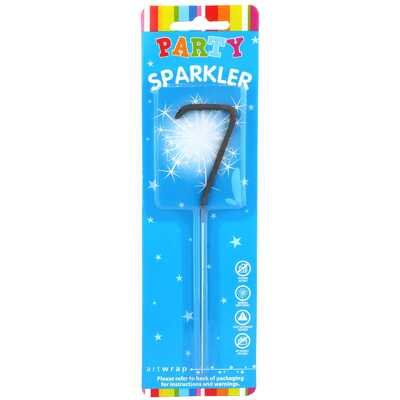 Sparkler Candle Cake Topper Number 7 Seven (Pk 1)