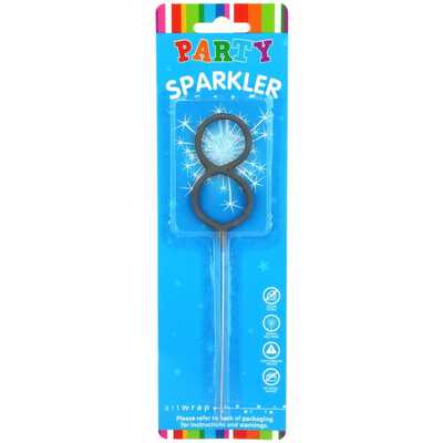 Sparkler Candle Cake Topper Number 8 Eight (Pk 1)
