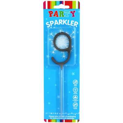Sparkler Candle Cake Topper Number 9 Nine (Pk 1)