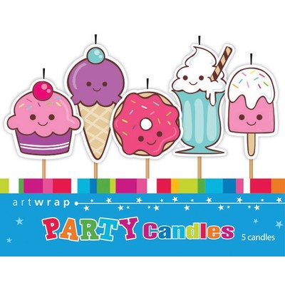 Sweet Treats Party Cake Candles Pk 5