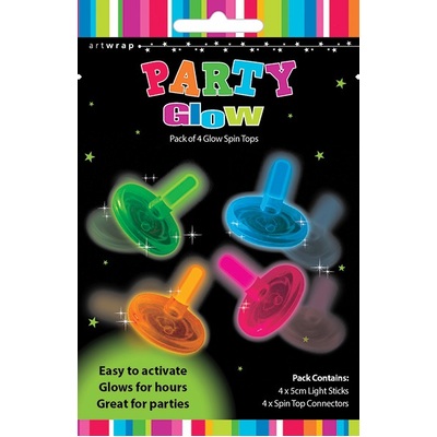 Glow Stick Spinning Tops Party Favours (Pk 4)