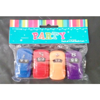 Pull Back Cars Party Favours Pk 4