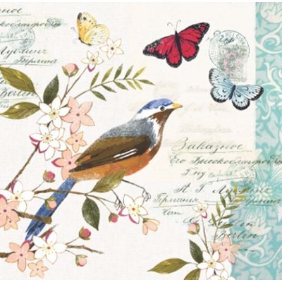 Blue Bird Print 2Ply Lunch Napkins (Pk 20)