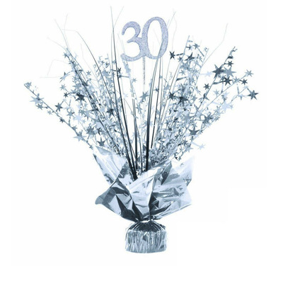 Silver 30 Centrepiece Weight & Pick with Stars Pk 1