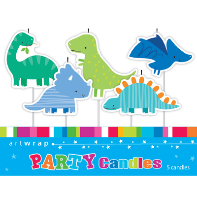 Dinosaurs Party Cake Candles Pk 5