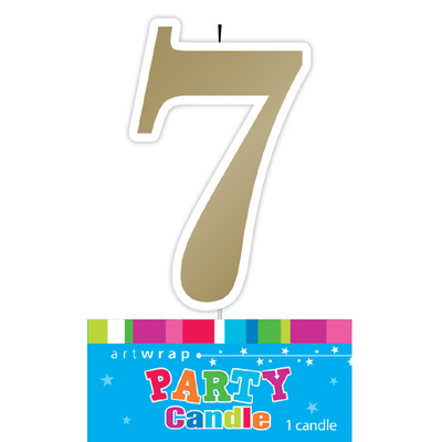 #7 Gold Party Candle Pk 1