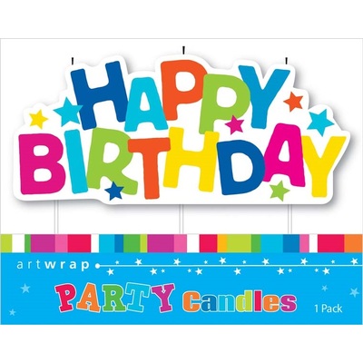 Bright Happy Birthday Party Cake Candle (Pk 1)
