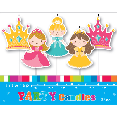 Princess & Tiaras Party Cake Candles Pk 5