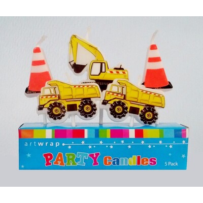 Construction Party Candles Pk 5