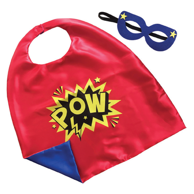 Child Red Super Hero Costume Set (Cape & Mask) Pk 1