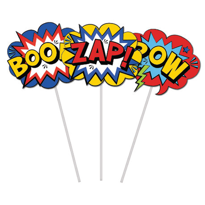 Assorted Super Hero Party Cake Topper Picks Pk 3