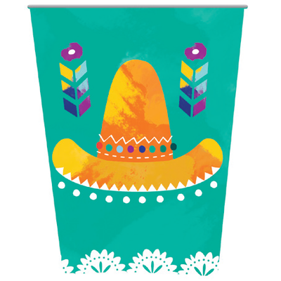 Mexican Fiesta Paper Cups Pk 8