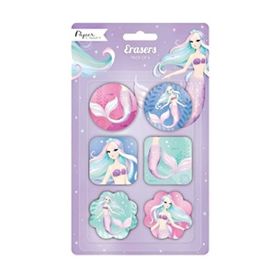 Assorted Mermaid Erasers Party Favours (Pk 6)