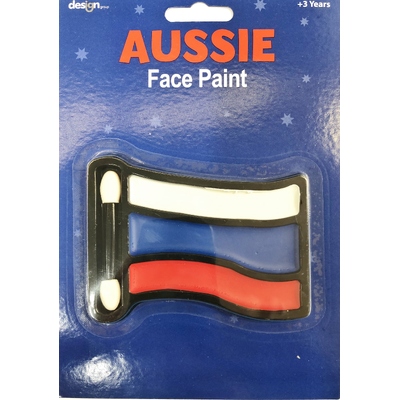 Australia Day Red White Blue Face Paint & Applicator