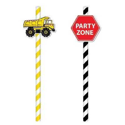 Assorted Construction Paper Straws Pk 20
