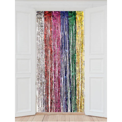 Multi Colour Foil Tinsel Curtain Back Drop 90x200cm