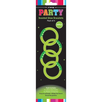 Green Apple Scented Glow Stick Party Bracelets (Pk 4)