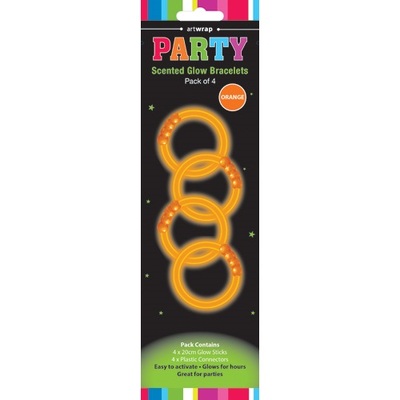 Orange Scented Glow Stick Party Bracelets (Pk 4)