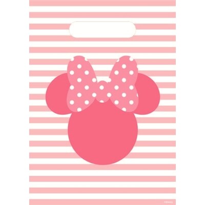 Minnie Mouse Plastic Party Loot Bags Pk 8