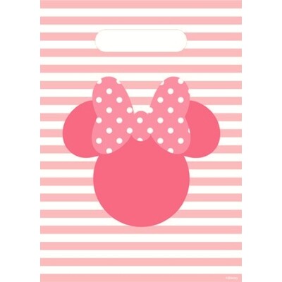Minnie Mouse Plastic Party Loot Bags Pk 8
