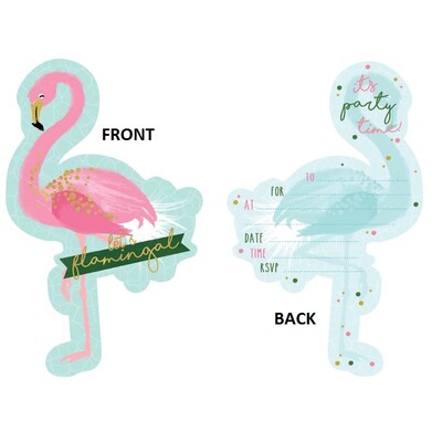 Flamingo Invitations Pk 8