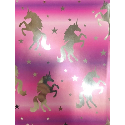  Unicorn Gift Wrap 700mm x 495mm (Pk 1)