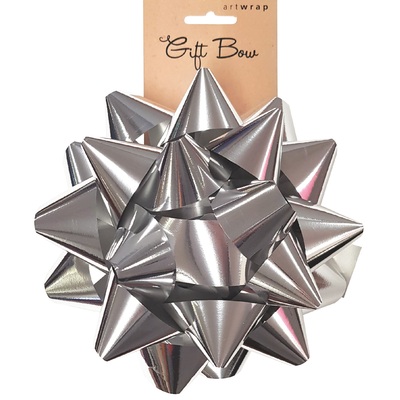 Metallic Silver Medium Star Gift Bow (Pk 1) 