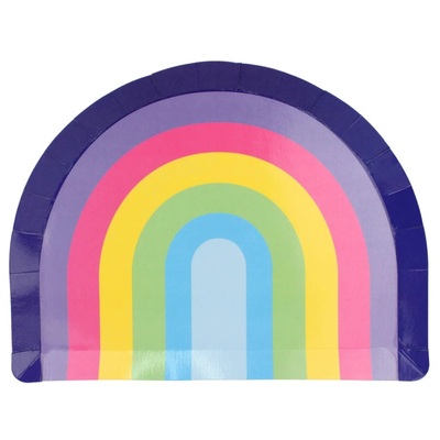 Rainbow Shape Paper Plates 10in (25cm) Pk 8