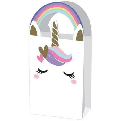 Pastel Unicorn Paper Party Loot Bags (Pk 4)
