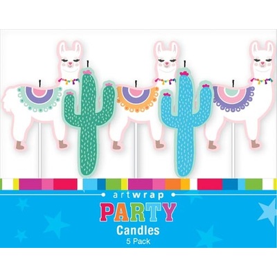 Llamas Cactus Party Cake Candles (Pk 5)