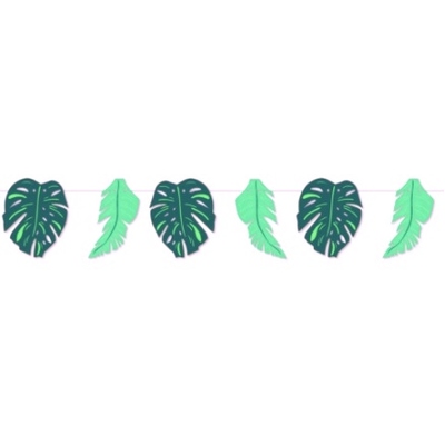 Tropical Leaf Bunting Banner 6 Flags 2m Pk 1