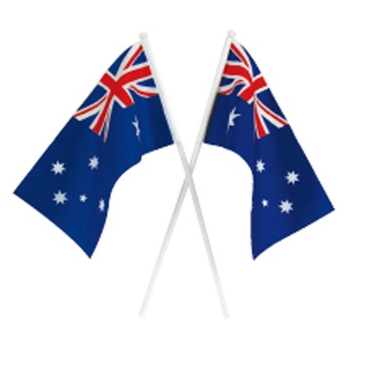 Australian Aussie Flag Wavers 12 x 24cm (Pk 2)