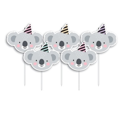 Koala Party Cake Candles (Pk 5)