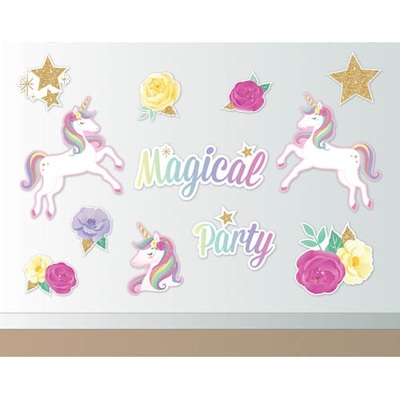 Unicorn Magical Party Cutouts Decorations (Pk 12)
