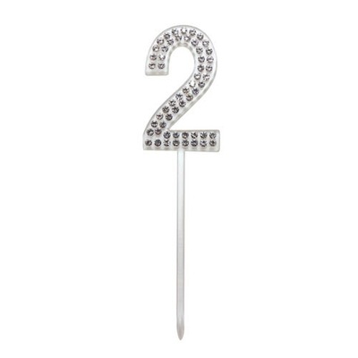 Diamante Number 2 Two Cake Topper