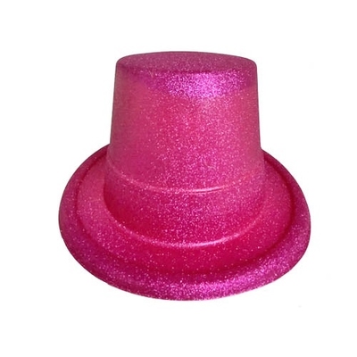 Pink Glitter Plastic Top Hat