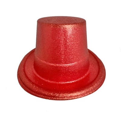 Red Glitter Plastic Top Hat