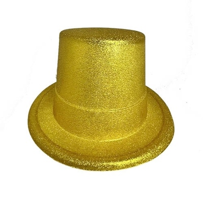 Gold Glitter Plastic Top Hat