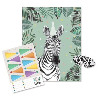 Jungle Party Pin The Hat On The Zebra Game