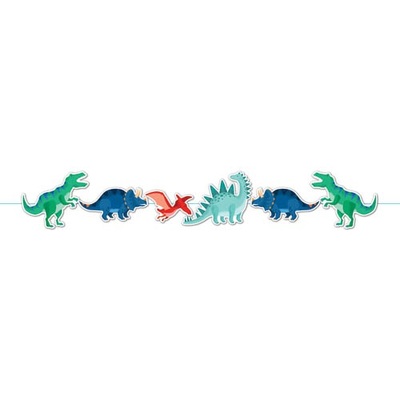 Dinosaur Party Bunting Flag Banner 2m
