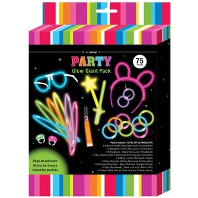 Glow Stick Giant Pack Assorted Colours & Items (Pk 22)