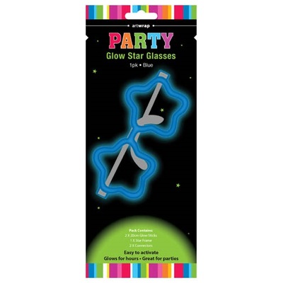 Blue Star Shape Glow Stick Party Glasses (Pk 1)